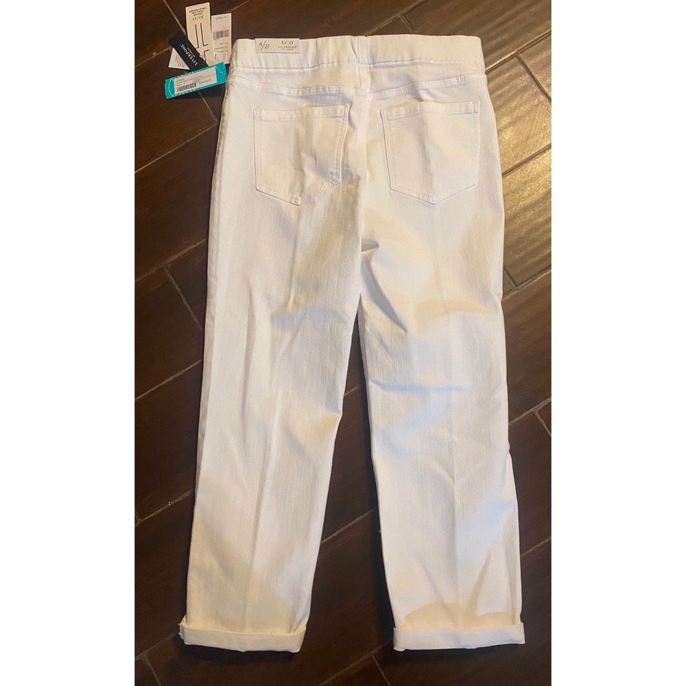 Liverpool Los Angeles Chloe Pull On Crop Skinny Jeans White Eco Denim 4/27 NEW - Picture 2 of 10